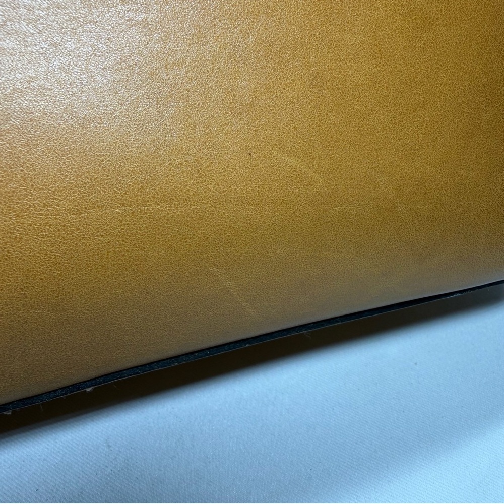 Patricia Nash Leather Satchel Bamboo Top Double Handles Firm Cognac Brown SEE - Picture 10 of 16